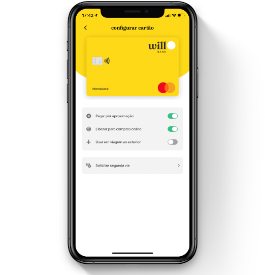 Aplicativo will configurar cartão