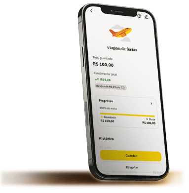 app com meta “Viagem de férias” no celular